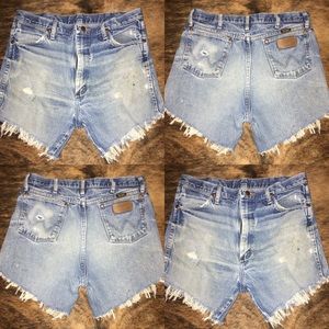 High waisted Distressed denim shorts
